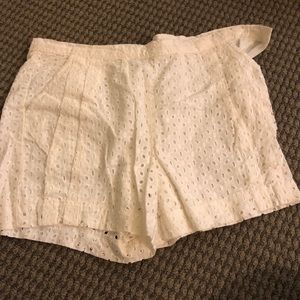 High waisted eyelet white shorts from Paris